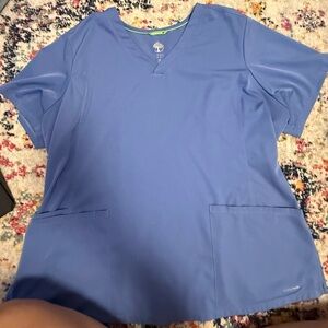 Healing Hands Ceil Blue V neck scrub top